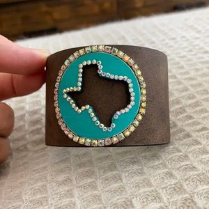 TX Western Cuff Bracelet with Rhinestone
